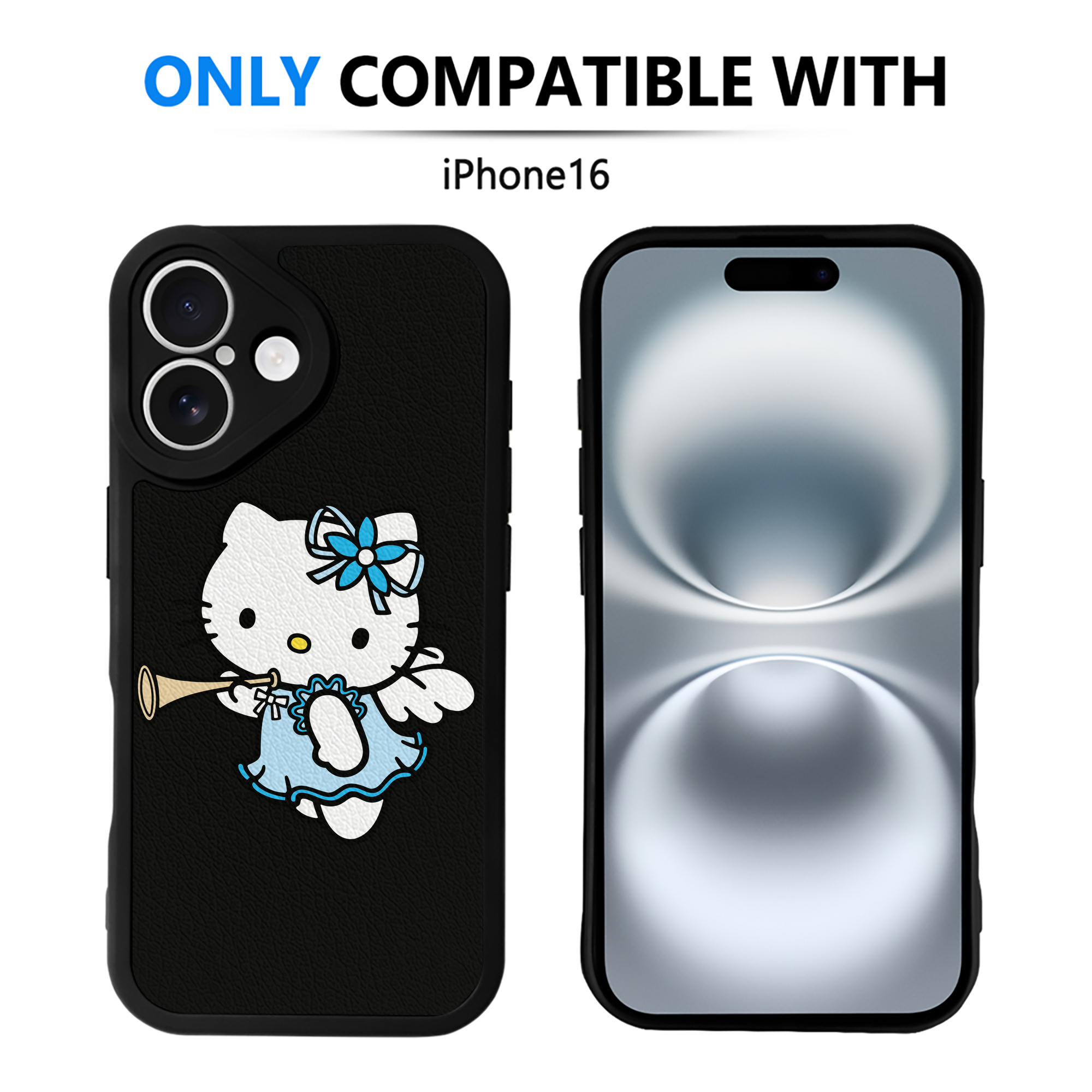 （画像用） Hello Kitty ハローキティ 【iPhone 16シリーズ対応】シリコンスマホケース（レザー調） 材質：シリコン